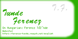 tunde ferencz business card